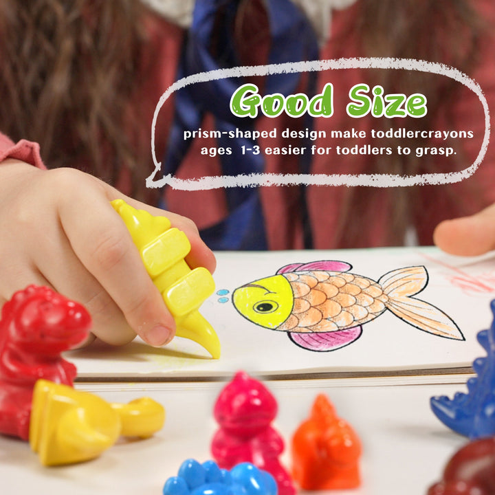 massrt crayons, good size, prism-shaped design make toddler crayons, ages 1-3 easier for toddlers to grasp