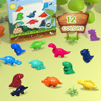 Dinosaur-Shaped Crayon 12 colors